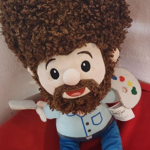 Fiesta Brand Bob Ross 10" Chill Big Hair Head Happy Painter Medium Plushie Doll - Picture 16 of 16